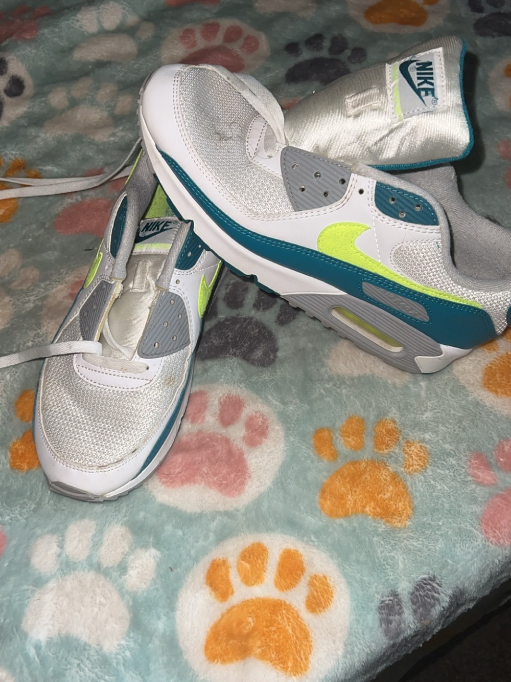 Nike Kids White Teal & Volt Sneaker